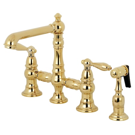 KS7272ALBS Kitchen Faucet W/ Side Sprayer, Polished Brass
